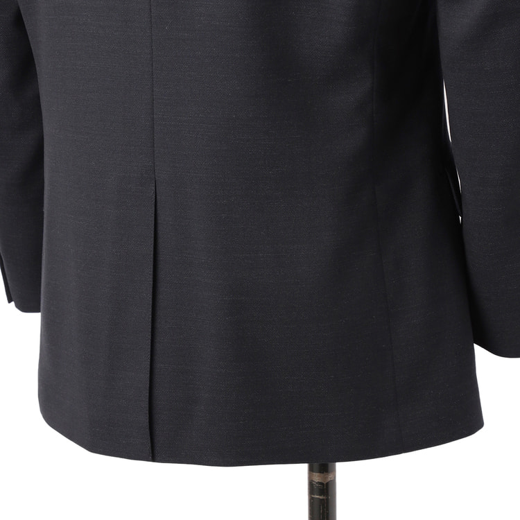 リサイクル素材使用 洗えるウールブレンド 2パンツスーツ 紺無地調 LES