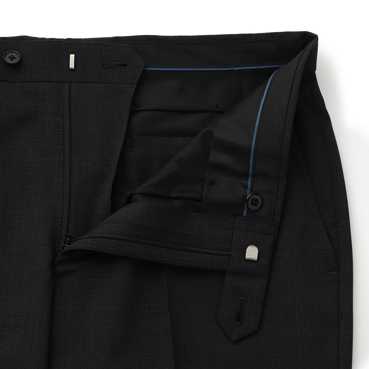 LEPSIM × LES MUES　パンツスーツ　オフィスウェア　黒　M ビジネスから就活まで】黒無地 洗える 2パンツスーツ LES MUES