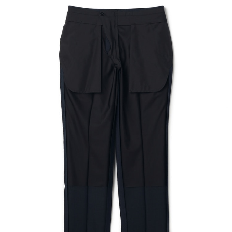 洗えるウールブレンドスーツ 2パンツ 紺無地調 LES MUES