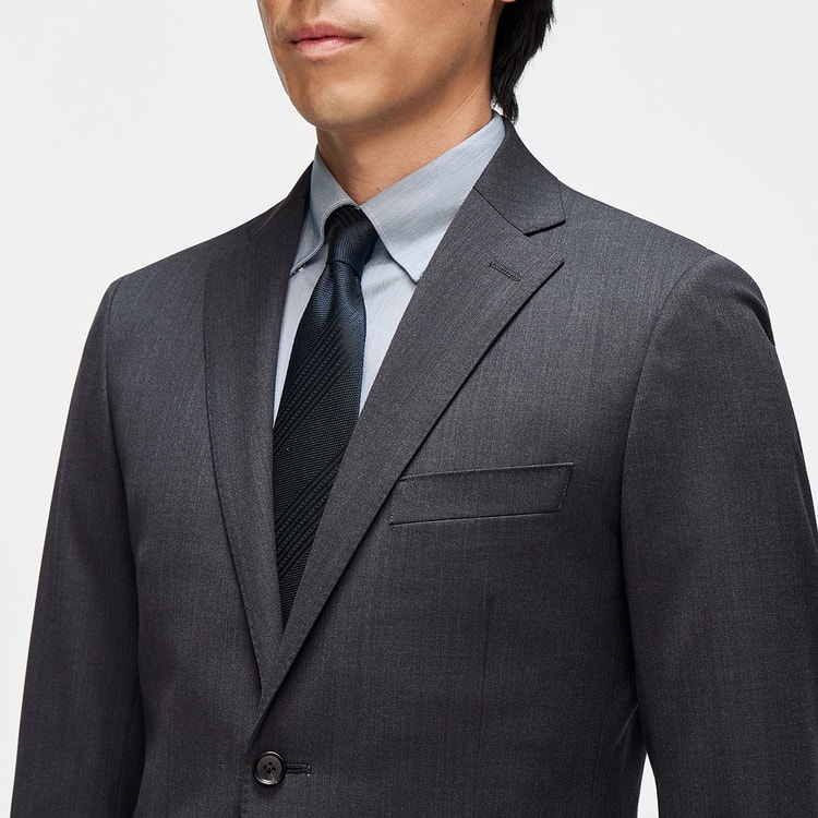 【新品】LES MUES ビジネススーツ グレー ウォッシャブル 9号 リサイクル素材使用 洗える ストレッチ スリーピーススーツ