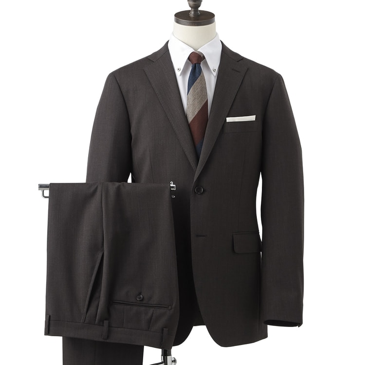 洗える 着回しクロススーツ LES MUES スリム 茶【AOKI公式通販】