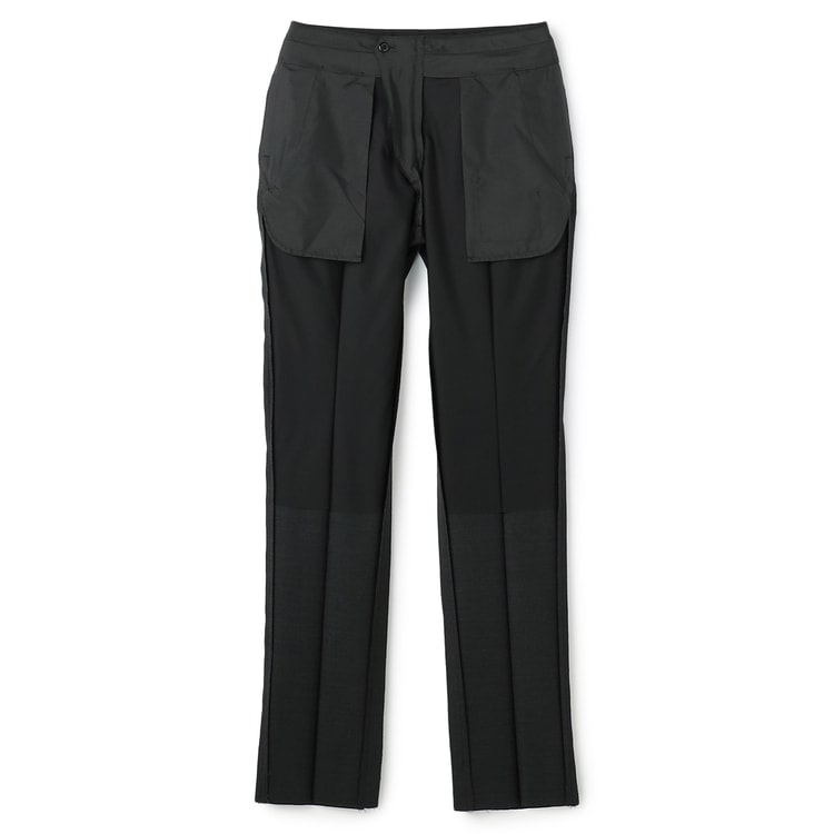 LES MUES黒Super100's XL＆リボン脱着OKブラウスAOKI青山 REDA 着回しクロススーツ チャコールグレー無地調 LES MUES スリム