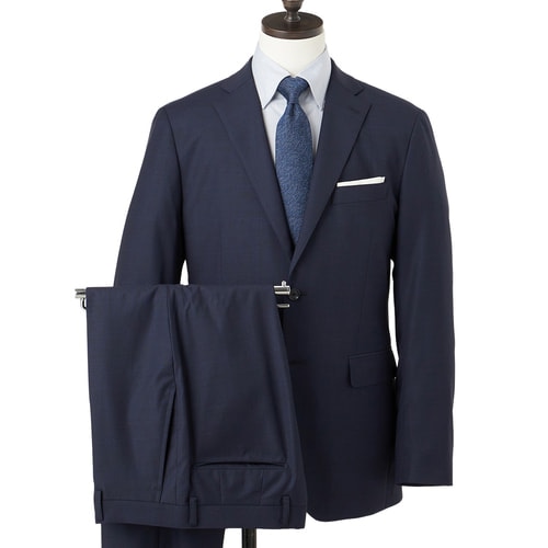 極美品✨現行✨レミュー スーツ AB4 ネイビー ストライプ メッシュ 伸縮性 AOYAMA 【洋服の青山】スーツ メンズ スリム 春夏 秋冬 ネイビー 紺