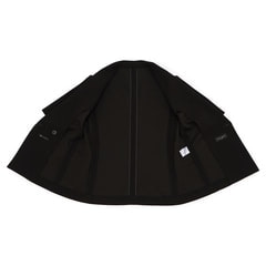 【アウトレット】UVカット ストレッチ半袖ダブルジャケット 黒 セットアップ着用可
