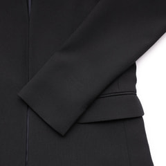 2wayストレッチ ノーカラージャケット 紺 セットアップ着用可【AOKI