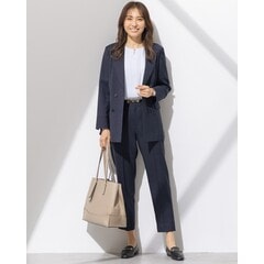 リネンライク ダブルブレストジャケット セットアップ着用可