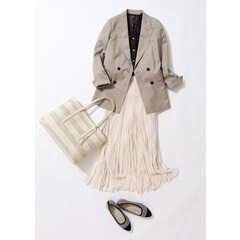 AOKI リネンライク ダブルブレストジャケット ベージュ　7号 リネンライク ダブルジャケット セットアップ着用可【AOKI公式通販】