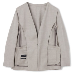 リネンライク ノーカラージャケット セットアップ着用可【AOKI公式通販】