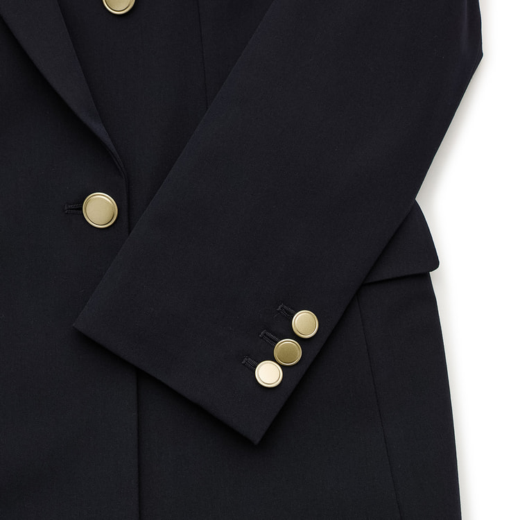 ライトストレッチ ダブルジャケット 紺 セットアップ着用可