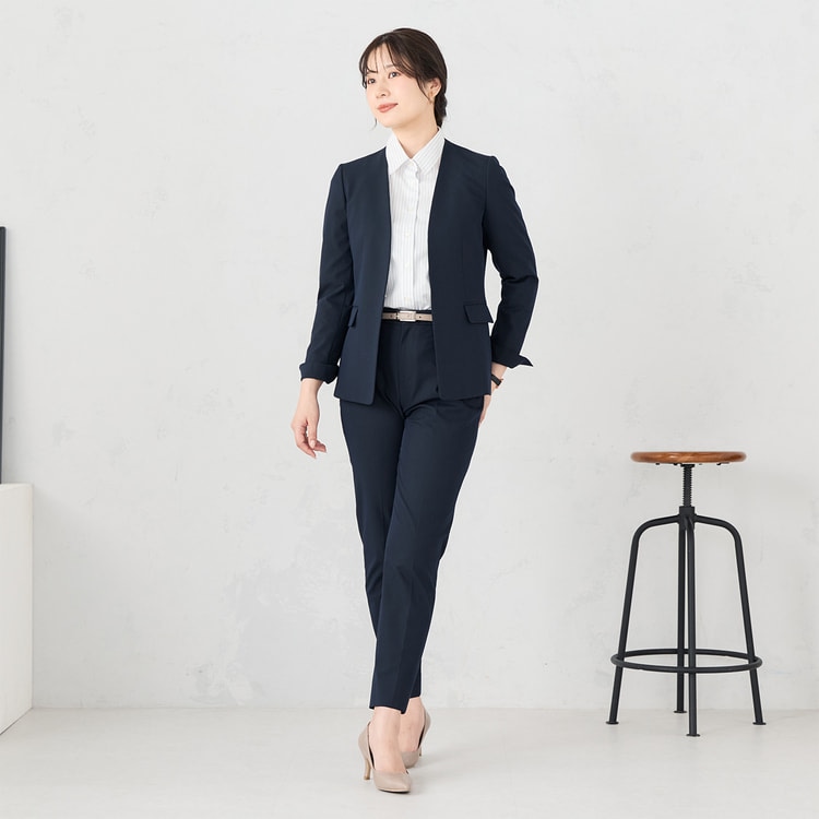 【ADORE】最高級ライン＊ブラックレーベル　ノーカラースーツ　セットアップ ノーカラーゆるセットアップ F 【メール便対応不可】 レディース