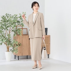 ライトストレッチ ダブルジャケット ベージュ セットアップ着用可