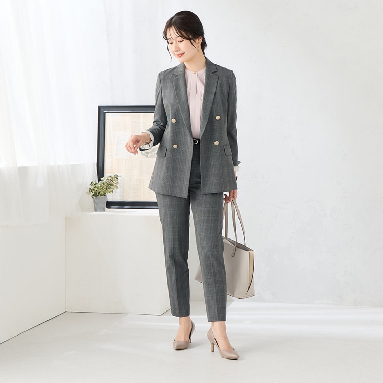 ≪Oggi.jp8月掲載≫ ライトストレッチ ダブルジャケット グレー