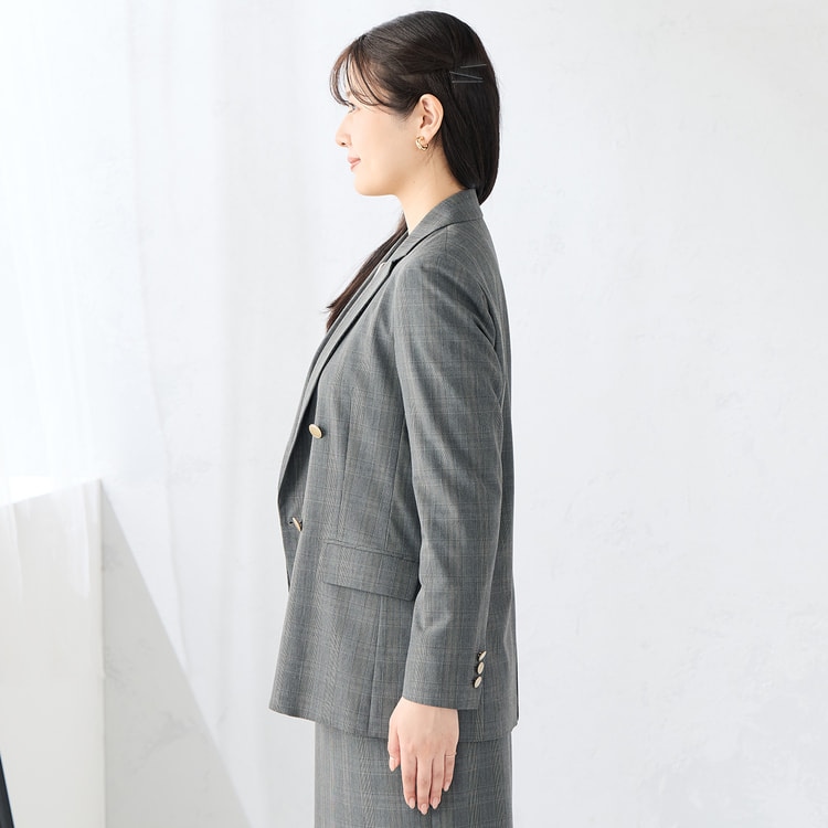 ≪Oggi.jp8月掲載≫ ライトストレッチ ダブルジャケット グレー