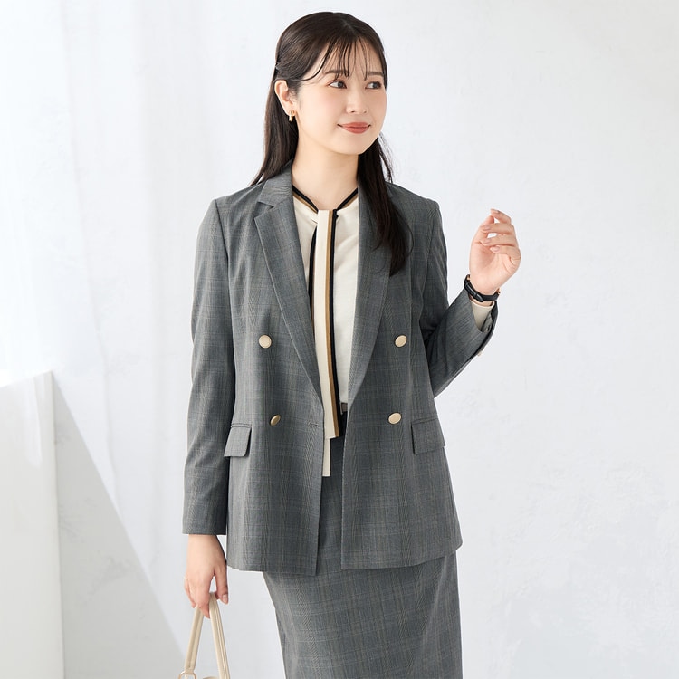 ≪Oggi.jp8月掲載≫ ライトストレッチ ダブルジャケット グレー