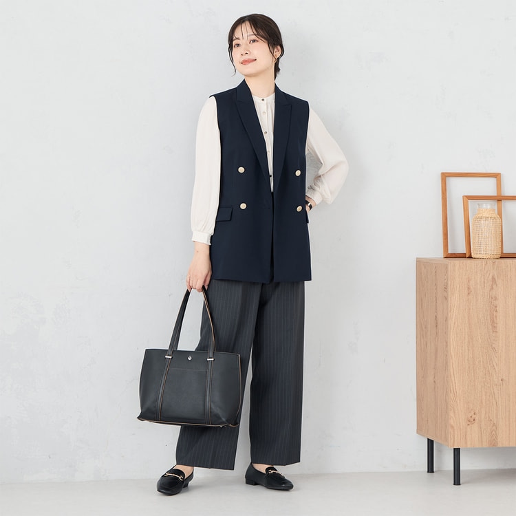 ≪Oggi.jp8月掲載≫ ライトストレッチ ダブルベスト 紺