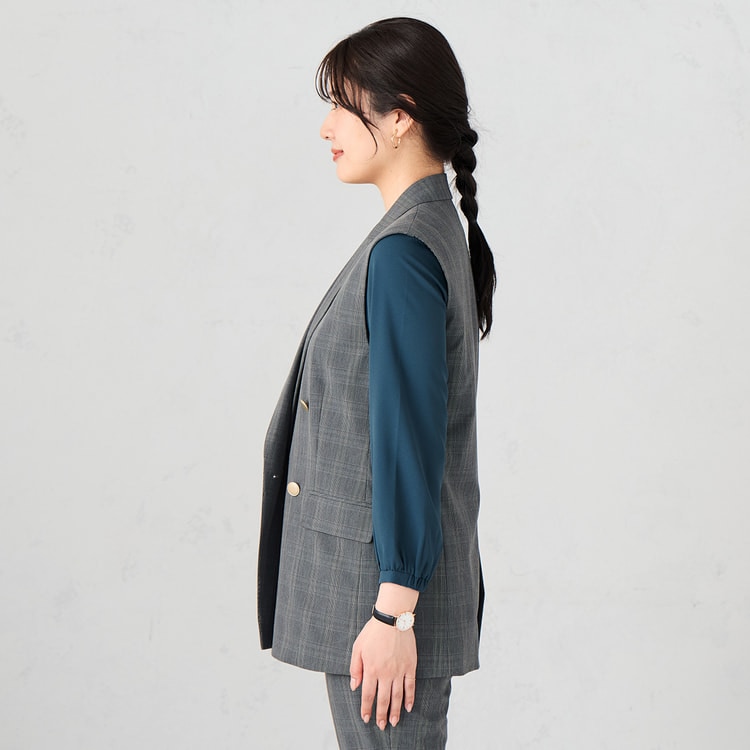 ≪Oggi.jp8月掲載≫ ライトストレッチ ダブルベスト グレー