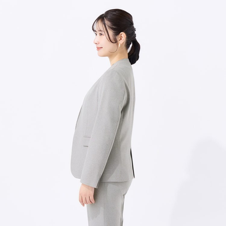 ≪Oggi4月号掲載≫ メランジストレッチ ノーカラージャケット ライト