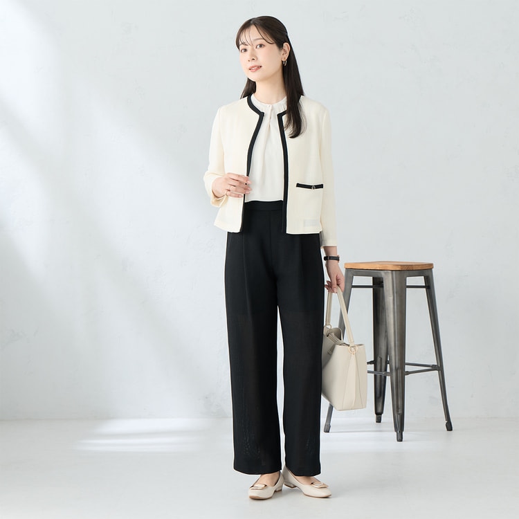 【希少レア】TED BAKER ホワイト ノーカラージャケット　日本未入荷 トリッカーカラミ ノーカラージャケット オフホワイト【AOKI公式