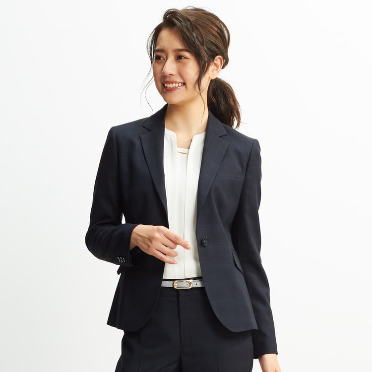 洗えるストレッチ 静電気防止 防シワ 紺チェック テ ラード スーツのaoki公式通販