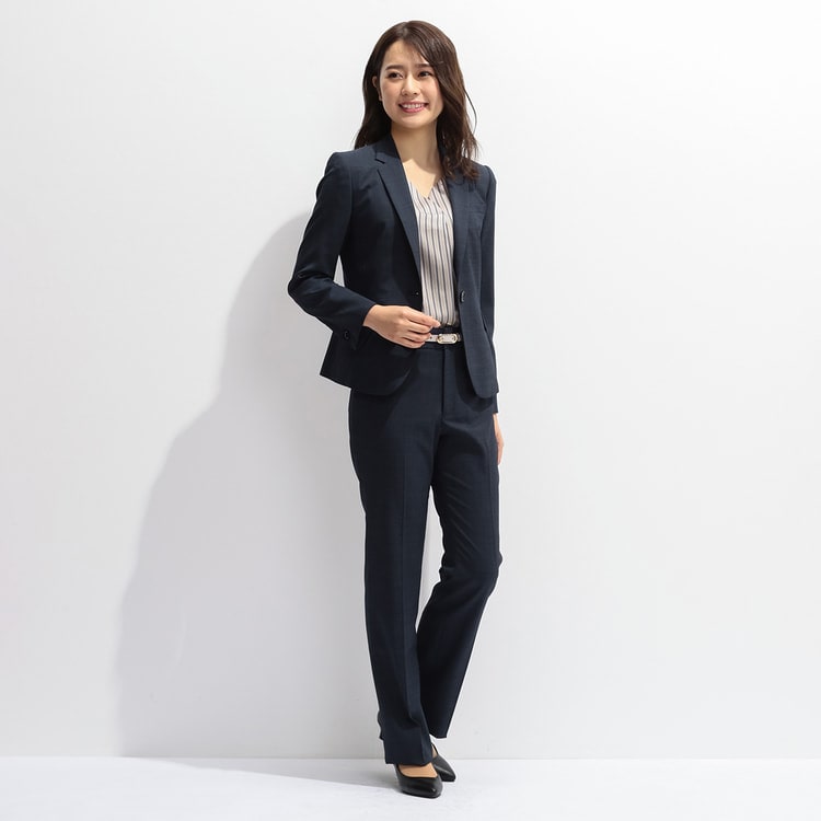 紺ピンドット テーラードジャケット セットアップ着用可 スーツのaoki公式通販