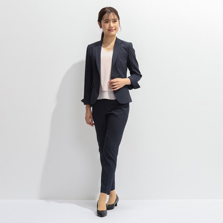 紺ピンドット テーラードジャケット セットアップ着用可 スーツのaoki公式通販