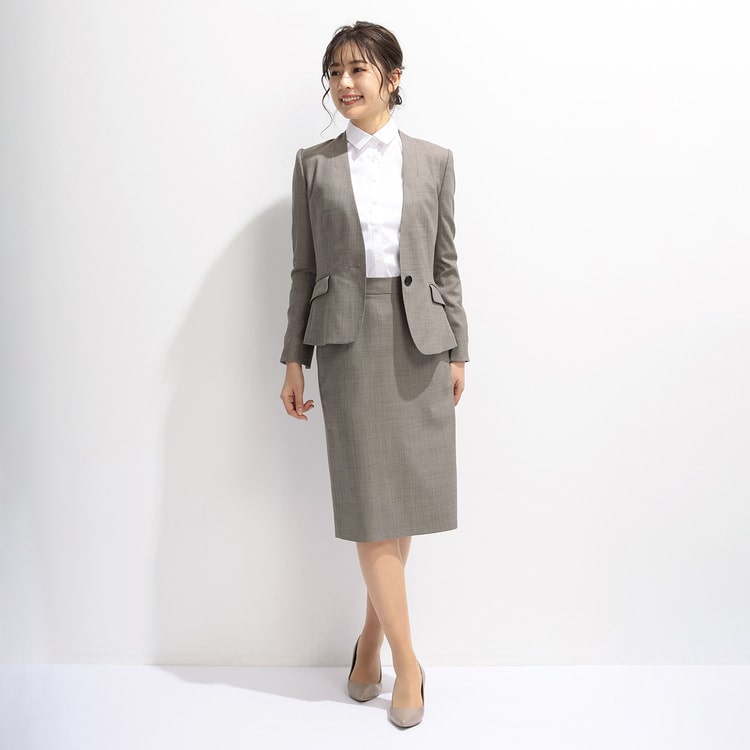 【WEB限定価格】洗える キレイスーツ グレージュシャーク ノー