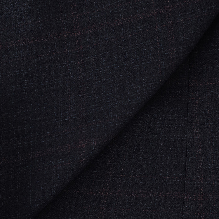 アウトレット】洗えるキレイスーツ 紺チェック テーラードジャケット