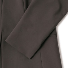 アウトレット】T/Rストレッチ ノーカラージャケット ブラウン