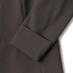 アウトレット】T/Rストレッチ ノーカラージャケット ブラウン