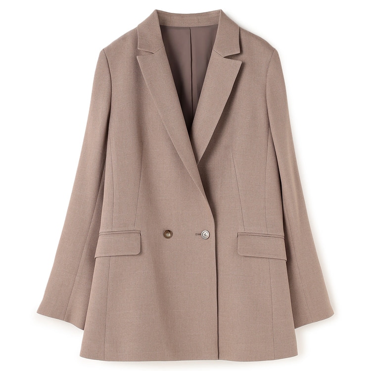 アウトレット】シャークツイード ダブルジャケット モカベージュ