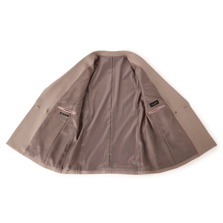 アウトレット】シャークツイード ダブルジャケット モカベージュ