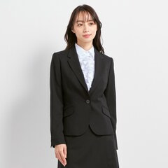 黒シャドーストライプ テーラードジャケット セットアップ着用可
