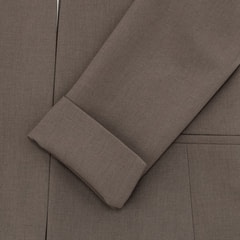 AOKI上下セット　2wayストレッチ トロピカルノーカラージャケット 茶 アウトレット】2wayストレッチ トロピカルノーカラージャケット