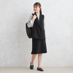 パウダリーストレッチツイル ベスト 黒 セットアップ着用可