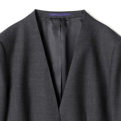 SUITS BY JUNKO SHIMADA ノーカラージャケット グレー無地調