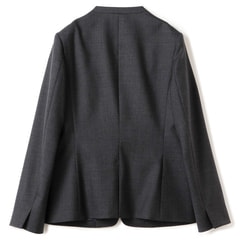SUITS BY JUNKO SHIMADA ノーカラージャケット グレー無地調【AOKI