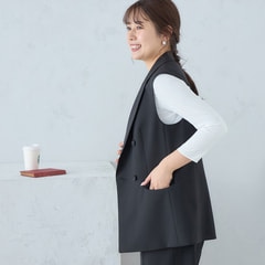 【特価】Oggiコラボ 2Wayストレッチツイル ベスト 黒 セットアップ着用可