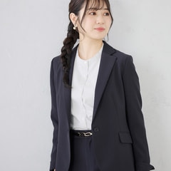 クラシカルパイピング入りパンツスーツ レディース ネイビー紺