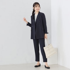 パウダリーストレッチ紺 ダブルジャケット セットアップ着用可【AOKI