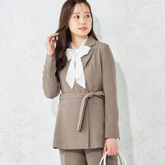 新品未使用★  marie claire  セットアップスーツ  ウエスト94 MERYコラボ ベルテッドジャケット セットアップ着用可【AOKI公式