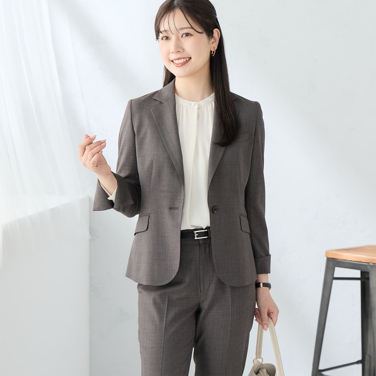 ≪Oggi.jp8月掲載≫ 洗える360°キレイスーツ 茶 テーラード