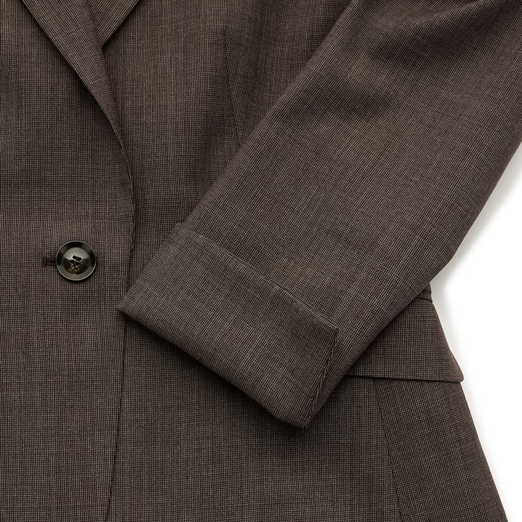洗える360°キレイスーツ 茶 テーラードジャケット セットアップ着用可