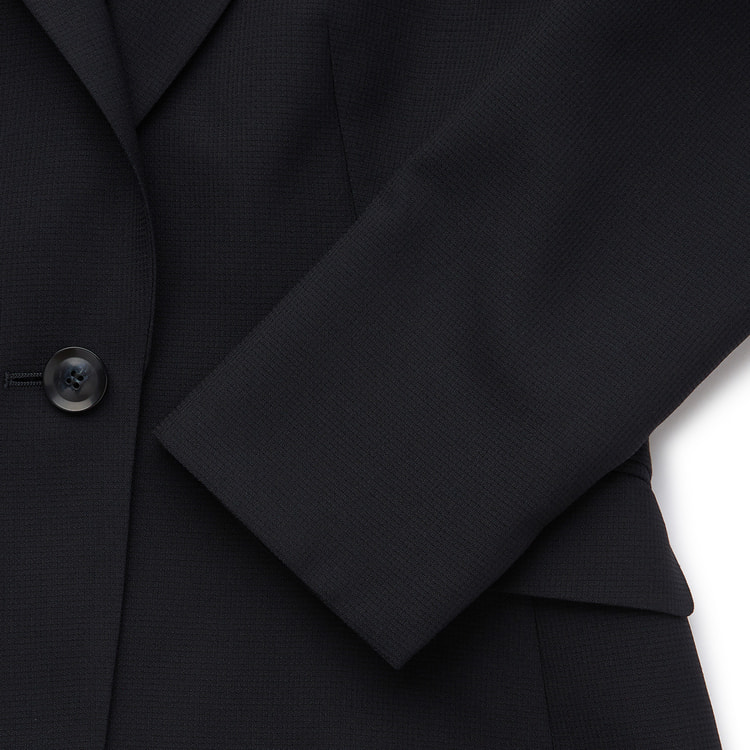 洗える360°キレイスーツ 紺 テーラードジャケット セットアップ着用可