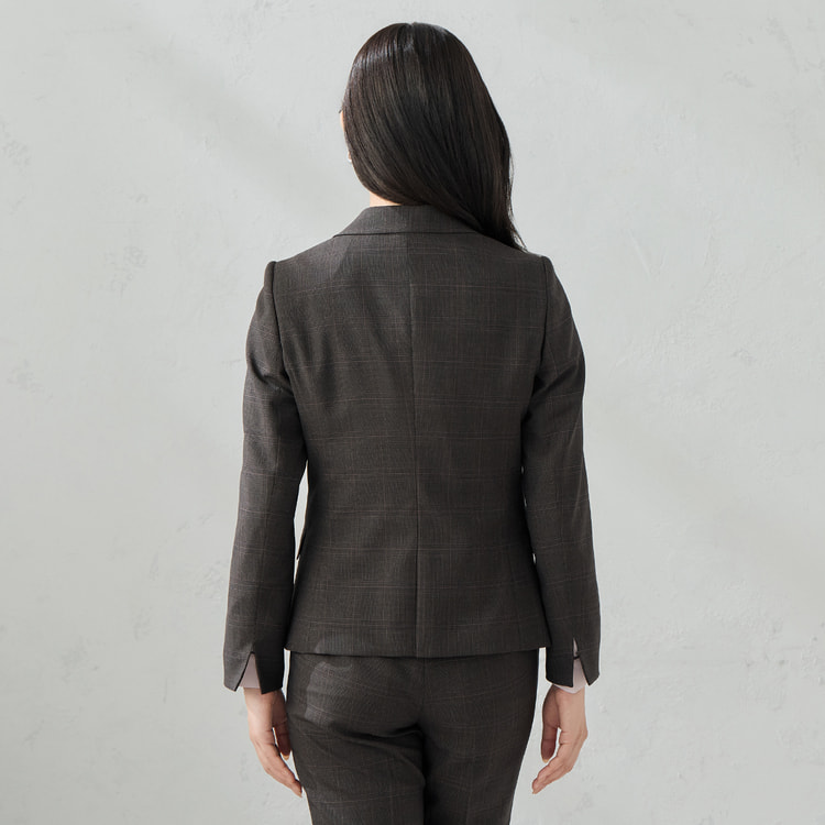 洗える360°キレイスーツ 茶 テーラードジャケット セットアップ着用可