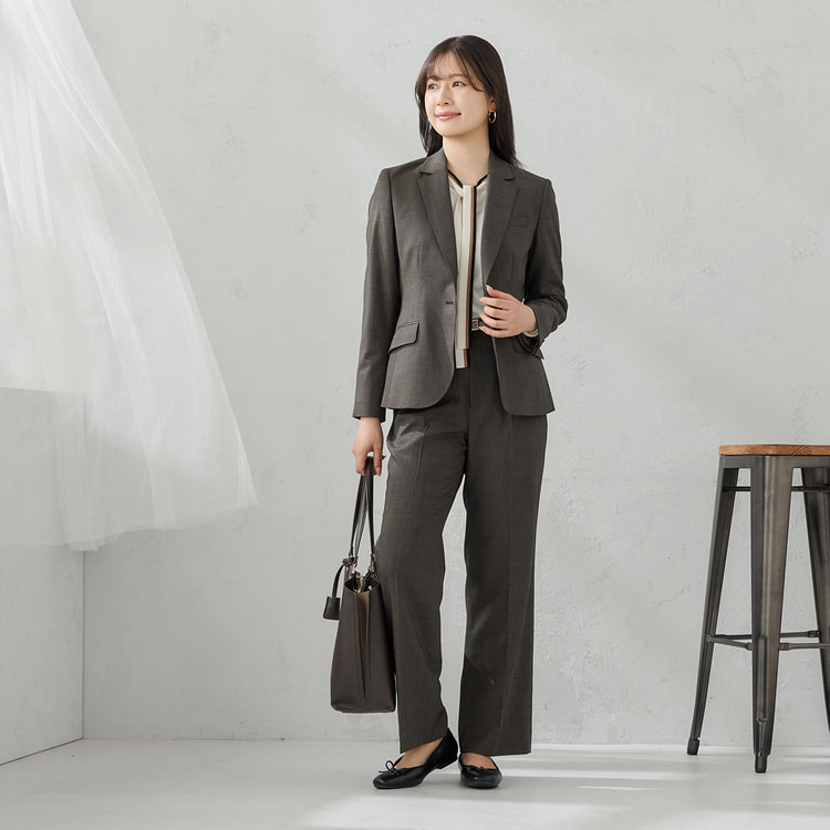 洗えるキレイスーツ 360°キレイ テーラードジャケット 茶 セットアップ上下 360°キレイスーツ ハイクオリティウール テーラードジャケット