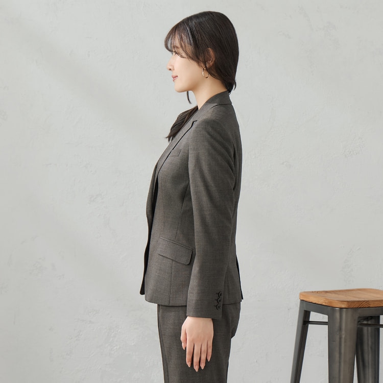 洗えるキレイスーツ 360°キレイ テーラードジャケット 茶 セットアップ上下 ≪Oggi.jp8月掲載≫ 洗える360°キレイスーツ 茶 テーラード