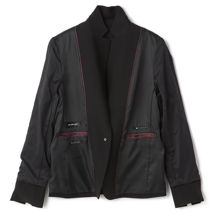 パウダリーストレッチ 黒 テーラードジャケット セットアップ