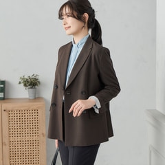 ジャケットセットアップ ダブル ブラウンチェック ≪Oggi.jp9月掲載≫ TRストレッチ ダブルジャケット ブラウン