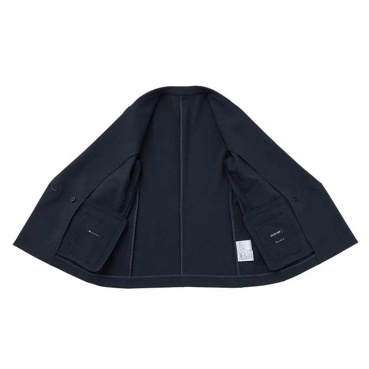 リランチェストレッチ ダブルジャケット 紺 セットアップ着用可【AOKI