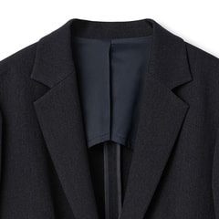 ウールライクツイード調 テーラードジャケット 紺ヘリンボーン